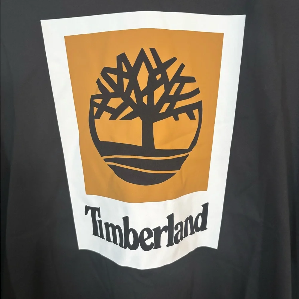 Timberland Black Long Sleeve Logo Tee Shirt Men’s Large Authentic Fit NWT - Picture 2 of 10